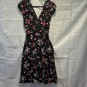 Black with cherries print “vintage” dress